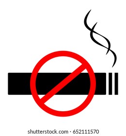 No smoking sign, symbol flat icon. Vector illustration