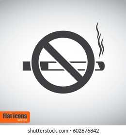 No smoking sign. Symbol in trendy flat style, isolated. Icon for app, web and digital design. Vector illustration.