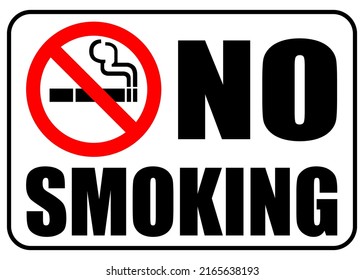 no smoking sign symbol with warning text and white backgroud