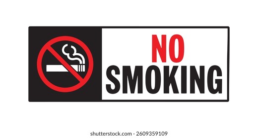 No smoking sign, No smoking with text Stop cigarette symbol Vector