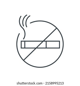 No smoking sign thin line icon. Element of simple icon for websites, web design, mobile app, info graphics. Thin line icon for website design and development, app development on white background