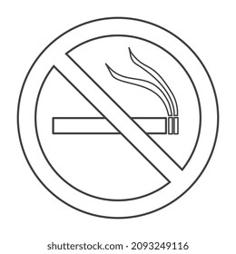 No smoking sign, thin vector illustration