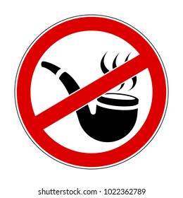 No smoking sign with tobacco pipe - stock vector