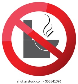 no smoking sign in toilet black icon red circle vector illustration