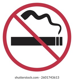 No Smoking Sign in Various Smoke Styles in flat design for design elements