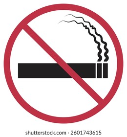 No Smoking Sign in Various Smoke Styles in flat design for design elements