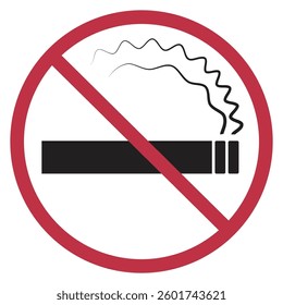 No Smoking Sign in Various Smoke Styles in flat design for design elements
