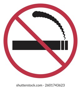 No Smoking Sign in Various Smoke Styles in flat design for design elements