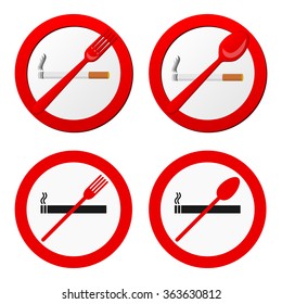 No smoking sign vector. 4 versions. All elements grouped and sorted in layers