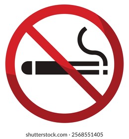 No Smoking Sign Vector | No Smoking Area Symbol | Smoking Prohibited Illustration