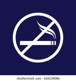 No smoking sign vector. Blue background