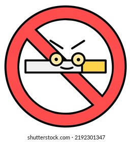 a no smoking sign vector. cigarette character.