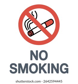 No Smoking Sign Vector – Cigarette Prohibited Symbol – Health Safety Icon