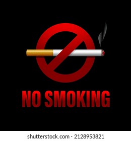 No smoking sign vector design, template warning of no smoking area sticker easy to print