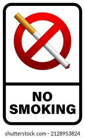 No smoking sign vector design, template warning of no smoking area sticker easy to print