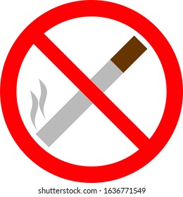 No smoking sign vector. Flat design.