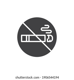 No smoking sign vector icon. filled flat sign for mobile concept and web design. No smoking ban glyph icon. Symbol, logo illustration. Vector graphics