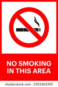 
"No smoking sign vector icon. Clear and bold forbidden symbol, perfect for public spaces."

