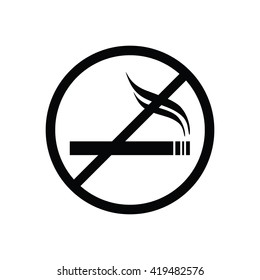 No smoking sign vector icon. Black cigarette vector illustration