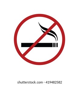 No smoking sign vector icon. Cigarette vector illustration