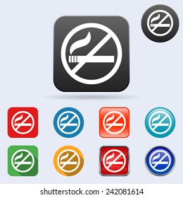 No smoking sign vector icons collection