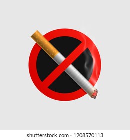 No smoking sign. Vector illustration, eps 10.