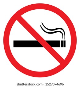 No Smoking Sign Vector Illustration.Do Not Smoke. Red Circle.