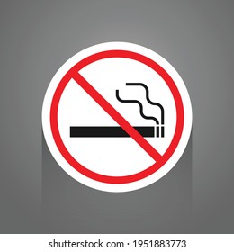 No smoking sign vector illustration isolated in grey background