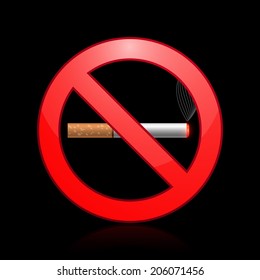 No smoking sign. Vector illustration.