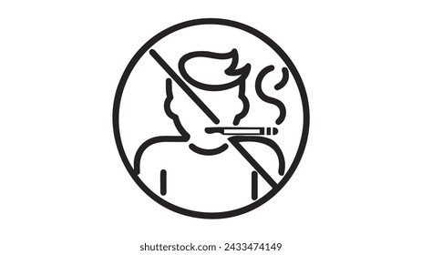 Ilustración vectorial de fumar sobre fondo blanco