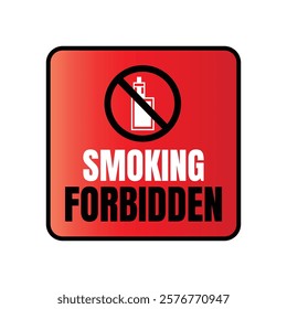 No smoking sign vector illustration, Smoking prohibited sign, Smoking banned here icon symbol