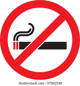 No smoking sign. Vector isolated.