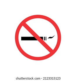 No smoking sign in vector red color, traffic sign vector illustration, vector icon, eps 10.