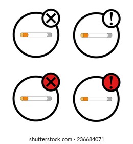  No smoking sign vector set 