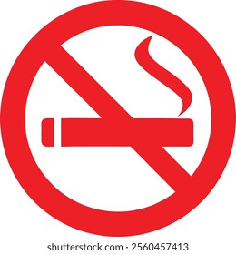 No Smoking Sign Vector Silhouette Simple Design for Health Awareness