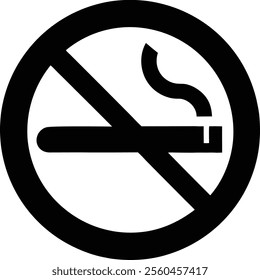 No Smoking Sign Vector Silhouette Simple Design for Health Awareness