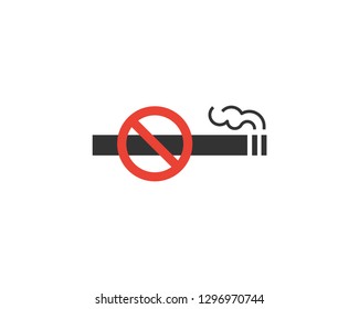 No smoking sign vector web icon isolated on white background, EPS 10, top view