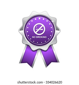 No Smoking Sign Violet Vector Icon Design