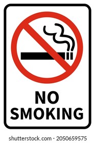 NO SMOKING sign. Warning sign icon, No smoking in this area. Vector isolated on white.