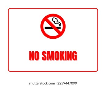 No Smoking sign with white color background. vector illustration 
