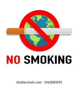 No smoking sign and World no tobacco day, vector illustration 