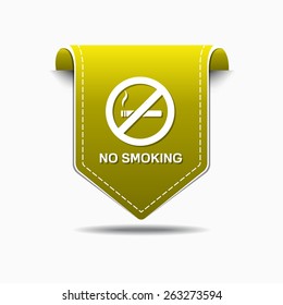 No Smoking Sign Yellow Vector Icon Design