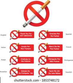 No Smoking Signage. Vector Illustrations