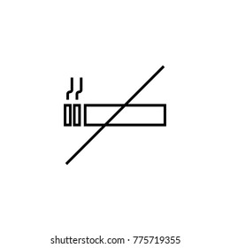 No smoking simple flat outline icon sign
