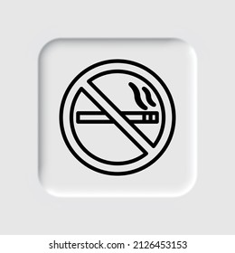 No smoking simple icon. Flat desing. Neumorphism design.ai