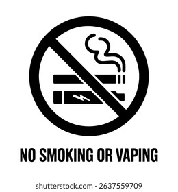 No smoking sing icon vector on white background.