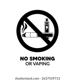 No smoking sing icon vector on white background.