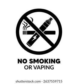 No smoking sing icon vector on white background.
