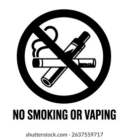 No smoking sing icon vector on white background.