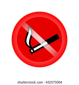 No smoking sing. Stop smoking. Red forbidding symbol for smoking. Vector illustration